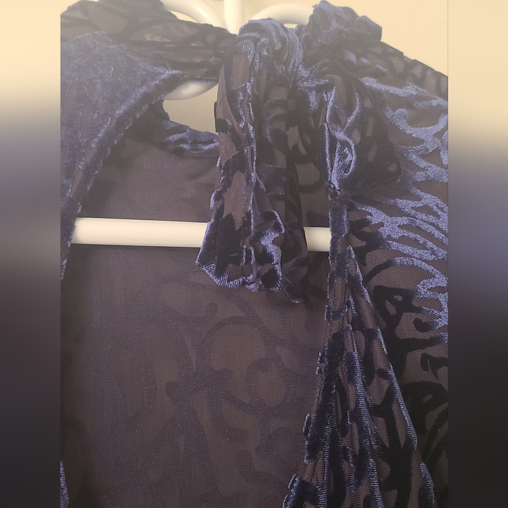 Blackmilk Navy burned velvet dress.  L - Picture 5 of 10